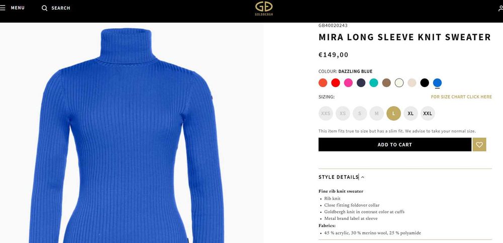 Pulover Goldbergh MIRA long sleeve knit sweater