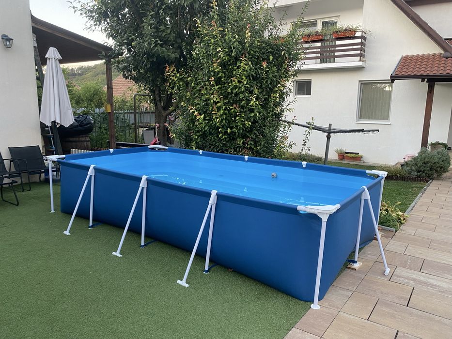 Piscina Bestway cu cadru metalic, supraterana, dreptunghiulara, 400 x 211 x 81 cm