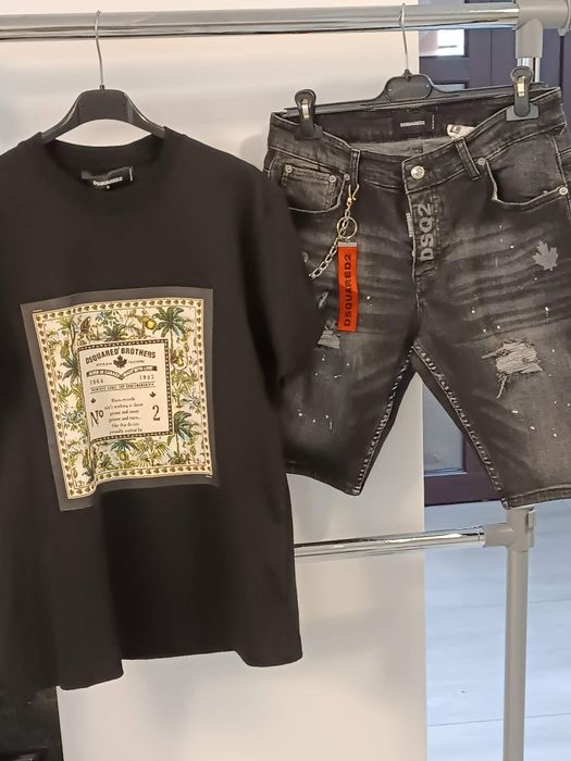 Compleu bărbați tricou și pantaloni scurți de blugi disquared