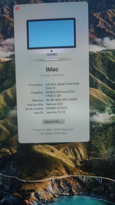 imac 27 inch late 2013