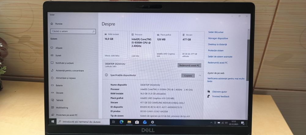 Laptop Dell Latitude 5401_i5-9300H_16GB DDR4_512GB SSD_14"IPS (ca NOU)