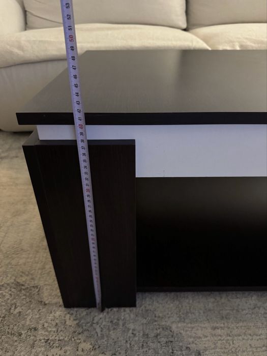 Măsută de cafea modernă maro cu alb - 100x60x42 cm