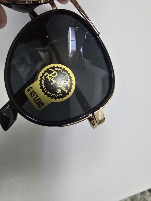 Ochelari de soare Rayban RB4414, rama aurie, lentila sticla, neagra, noi