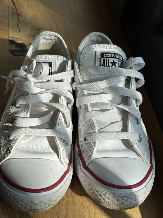 Converse copii din piele alb