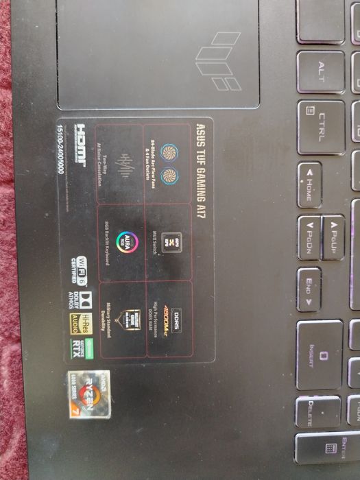 Noutbuk Ryzen 7 Asus Tuf Gaming A 17