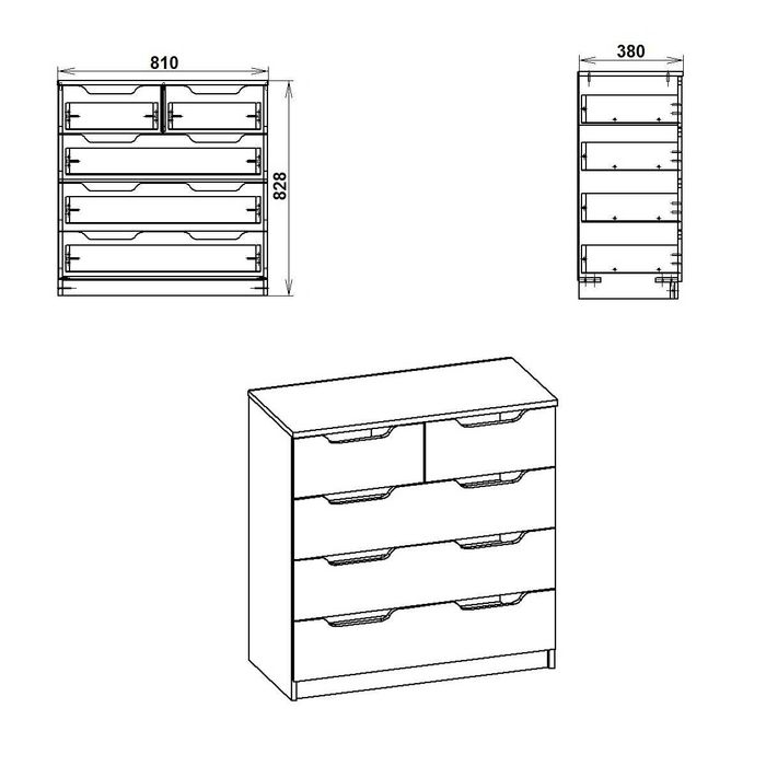 Нов! Скрин Компанит Комод-2+3М