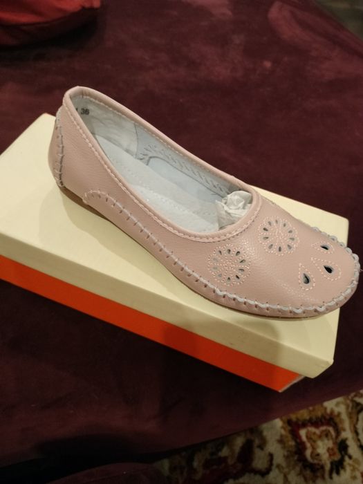 Pantofi stil opincuța din piele naturala