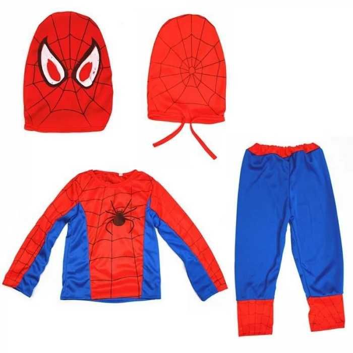 Costum Spiderman cu manusa lansator, pt copii 2-8 ani
