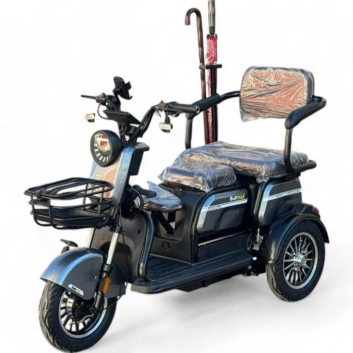 Триместна електрическа триколка С2+ 1500W, 5 батерии - 60V, 20Ah