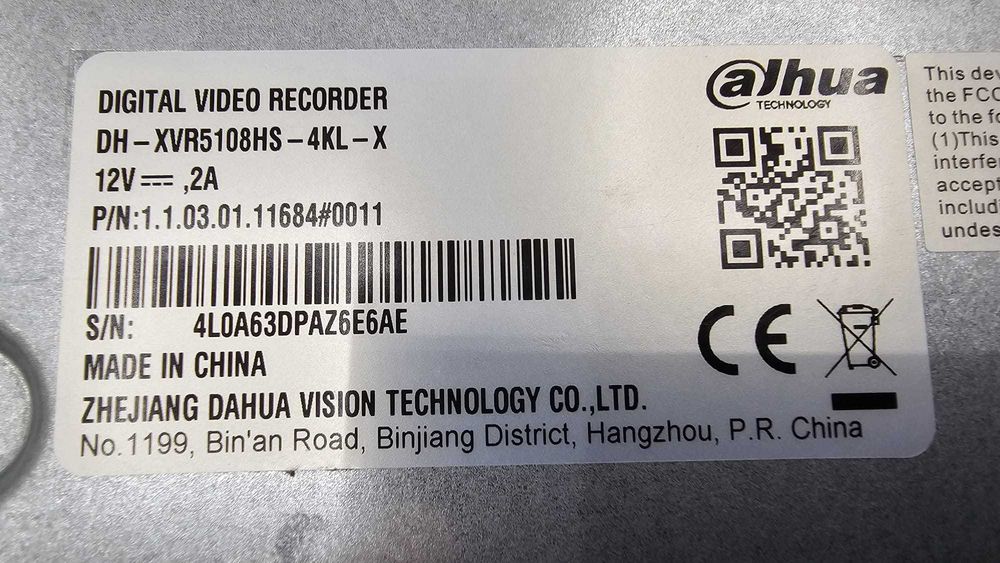 DVR/XVR - Digital Video Recorder 8ch Pentabrid (AI) + 4ch IP 4K Dahua