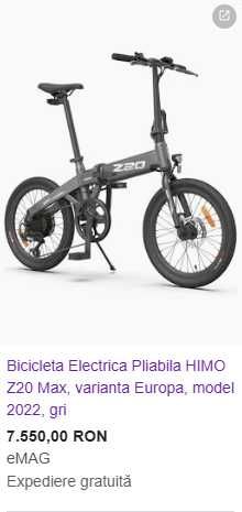 Vând/Schimb bicicletă electrică asistată pliabilă Himo Z20