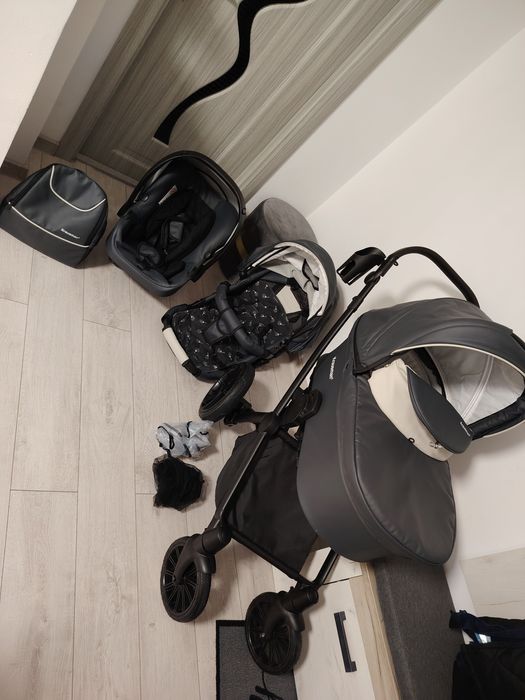 Carucior 3 în 1 Krausman Rider Soft Grey