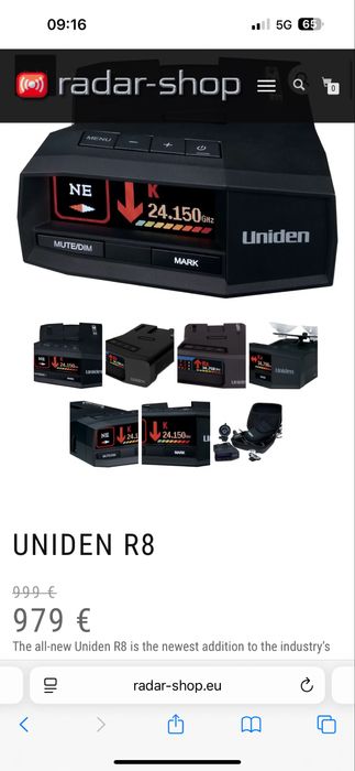 Detector Uniden R8 Long Range