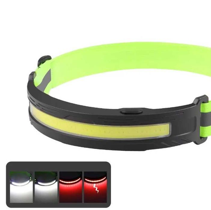 Мощен LED Челник със сензор + кабел за къмпинг риболов
