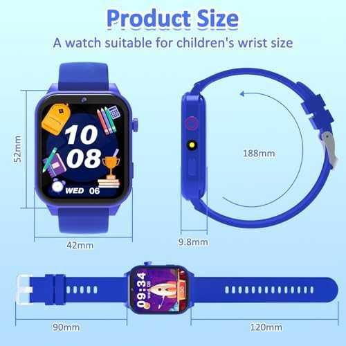 Нов Детски смарт часовник 1.83” тъч, игри, будилник, педометър, сън