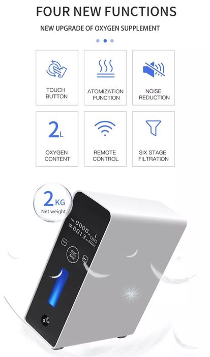 Concentrator 2kg portabil oxigen nebulizator aerosol purificare aer