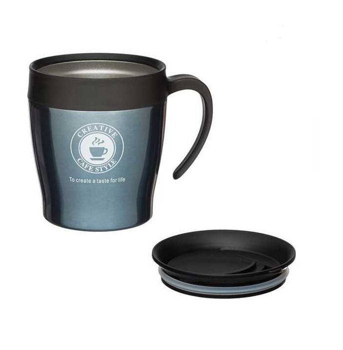 Термочаша Mercado Trade, С капак, С дръжка, За напитки, 350 мл., Метал