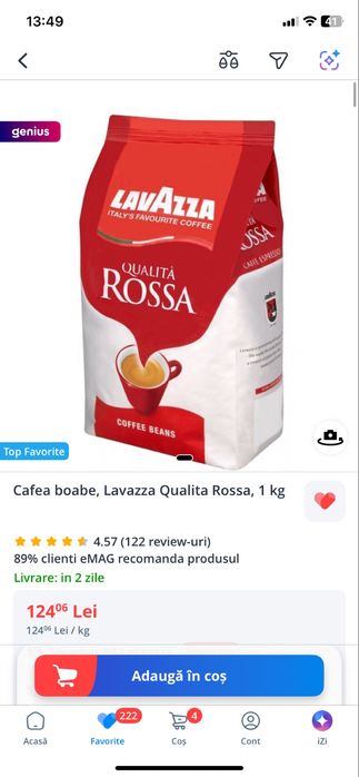 Cafea boabe Lavazza Qualita Rossa,  1 kg
