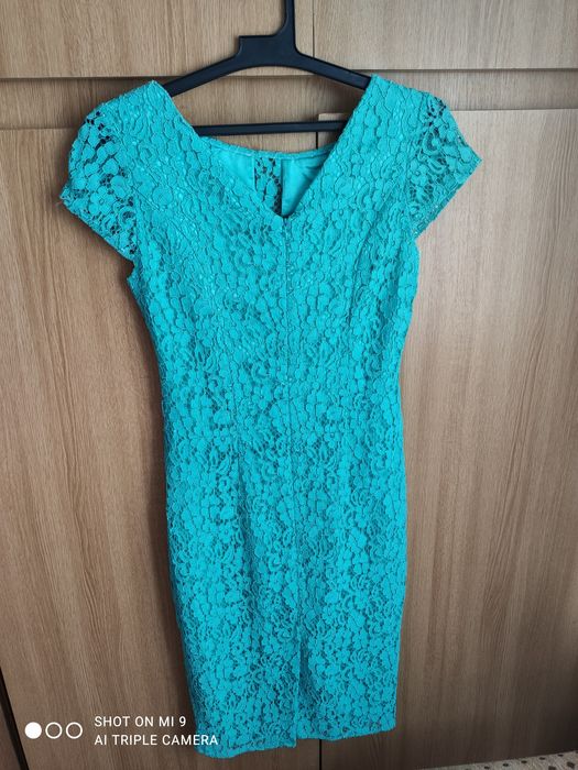 Rochie Turcoaz Dantelă de zi