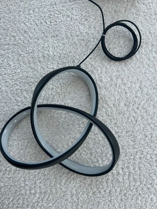 4 Lustre LED Suspendate Two Rings Black