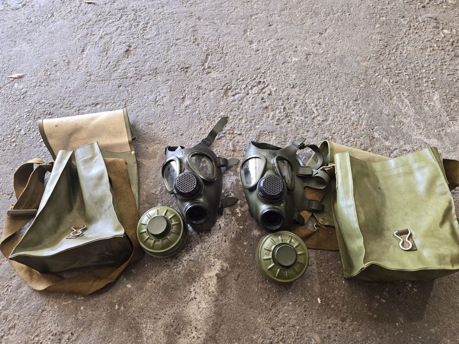 Masca De gaze model Militar completa cu filtru și geanta