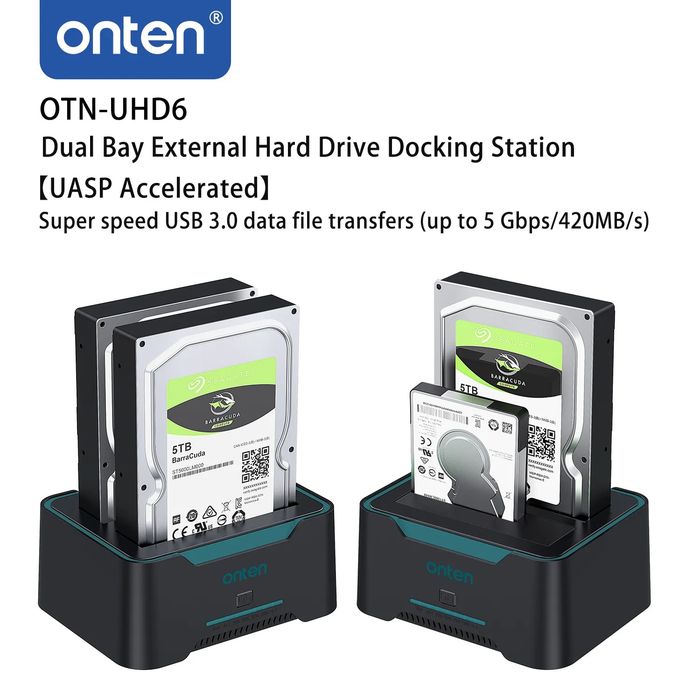 # USB 3.0 SATA Dock Station 2,5/3,5 OTN-UHD6 Onten Док станция для HDD