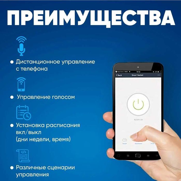 Умная WiFi розетка Tuya Smart c 16-20A с Google Home и Amazon alexa