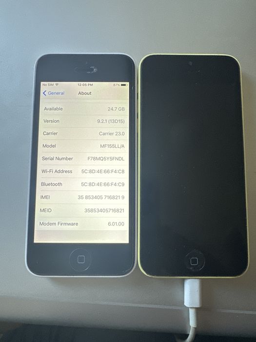 iph  5c ,32 gb alb si galben