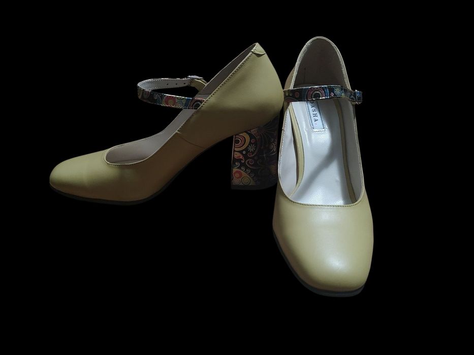 Pantofi DASHA 39 piele naturala ocru/galben deosebiti