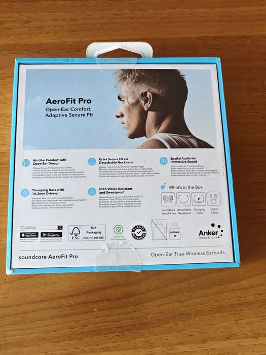 Căști Anker Soundcore Aerofit Pro noi + carcasa+cablu rezerva