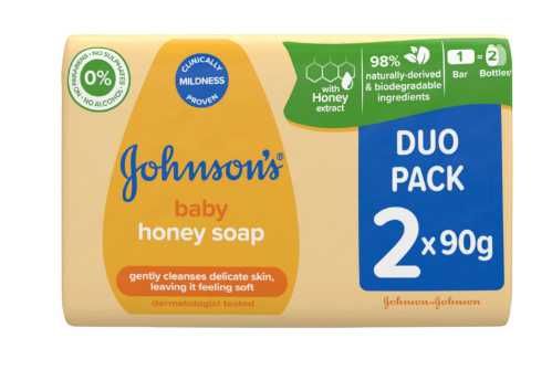 Sapun Johnson Baby Cu Miere de Albine, 2 x 90 g Pentru Copii, Pentru Pielea Delicata