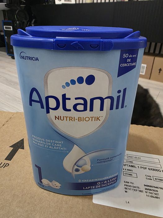 Lapte praf Aptamil NUTRI-BIOTIK 1, 800 g, 0-6 luni, Nutricia