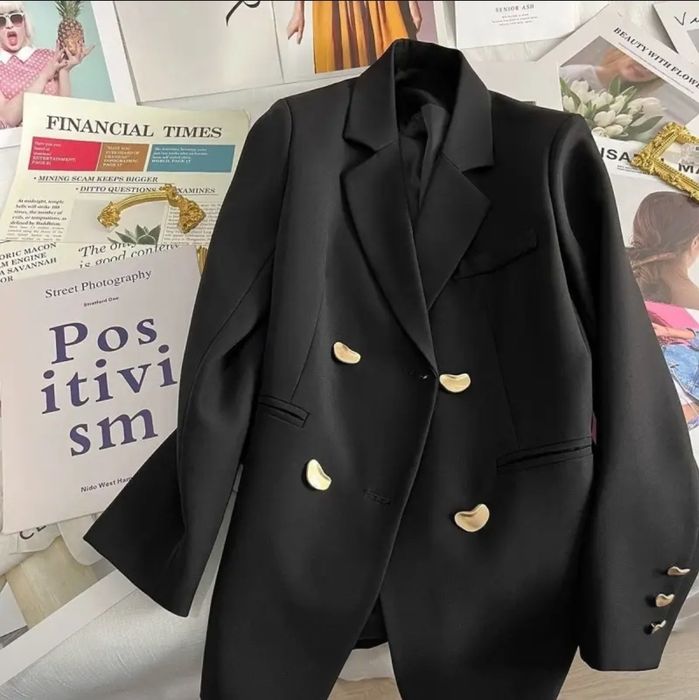 Классический, элегантный однотонный пиджак, корейский стиль, весна - о