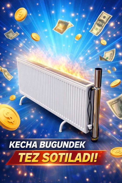 Panelniy radiator – 1 xonani isitadi, 1.5 kW TEN bilan