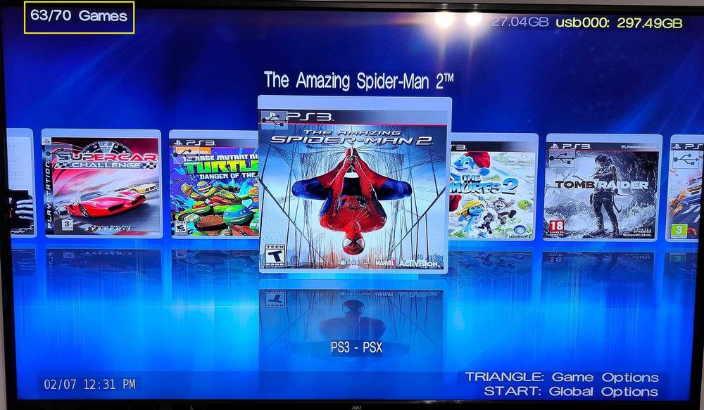 Memorie externa (USB), 70 jocuri PS3, GTA V, FIFA/FC 24, Minecraft