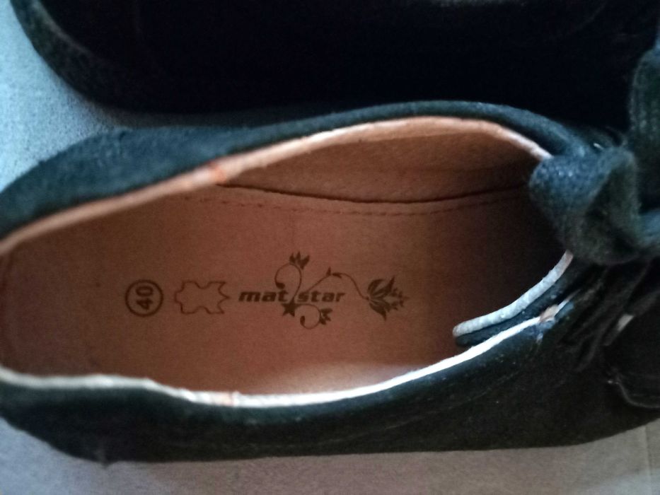 Нови симпатични дамски черни обувки от естествен велур Mat Star – № 39