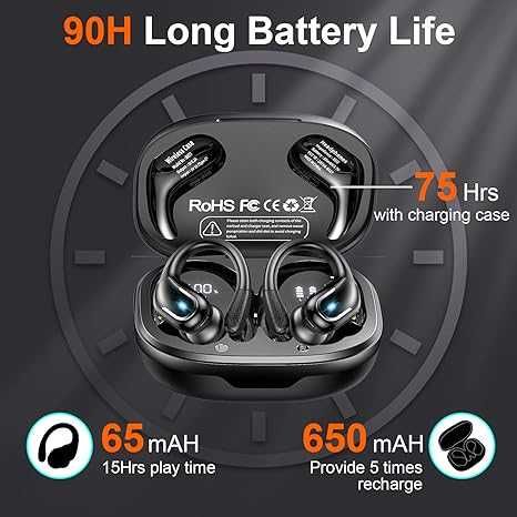 Casti Wireless Bluetooth 5.3 Ltinist Baterie 75h model BX27 Sigilate