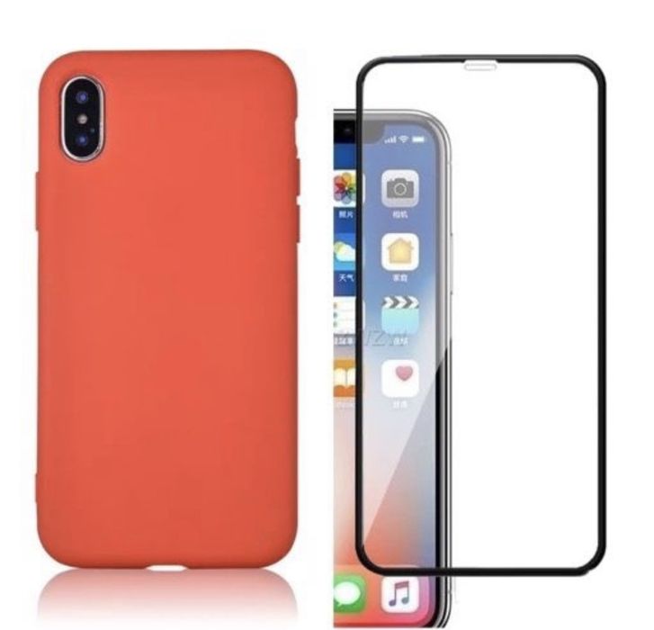 Husa Alcantara Case + Folie Sticla Hard Glass 9D Iphone X XS XR XS MAX