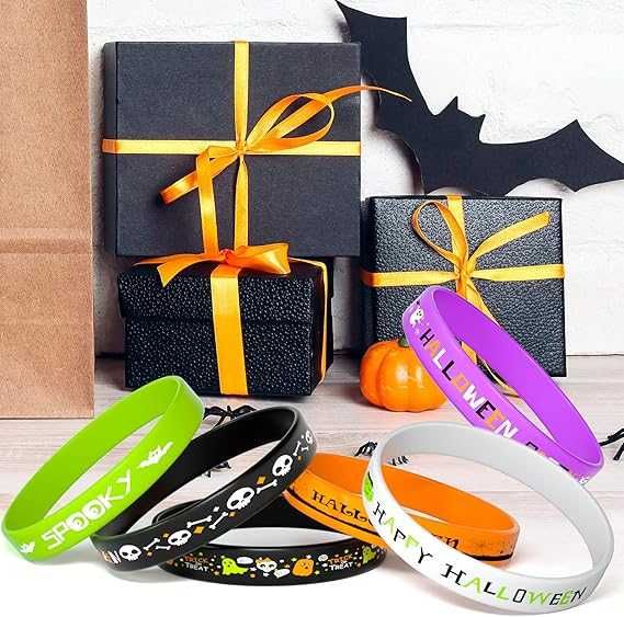 FEPITO Комплект от 35 силиконови гривни за Хелоуин, 7 класически модел