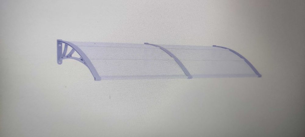 Навес за врата сив 200x100 см PC