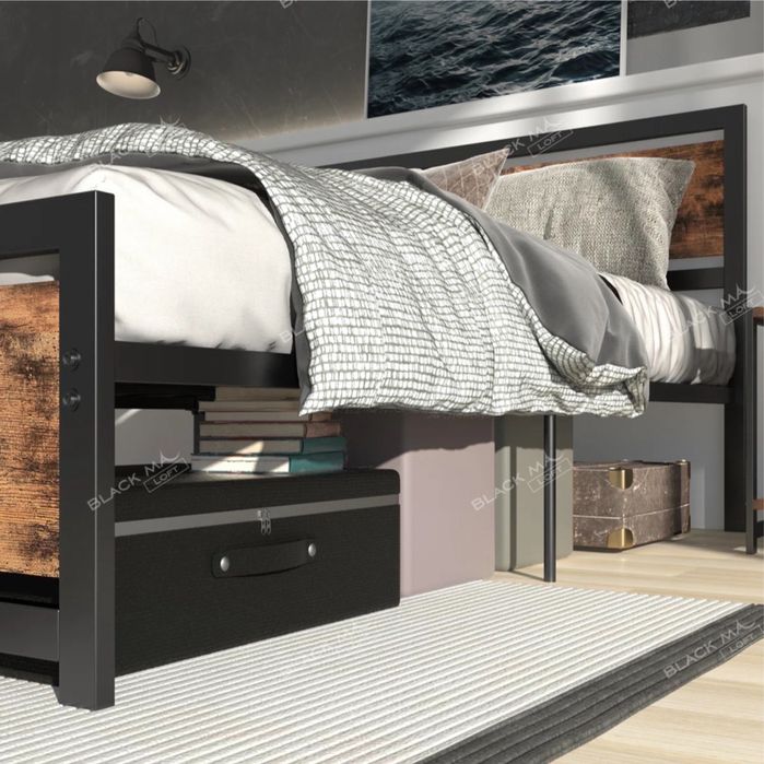 Металлическая кровать SUMMER | Односпальная Лофт карават, Temir kravat