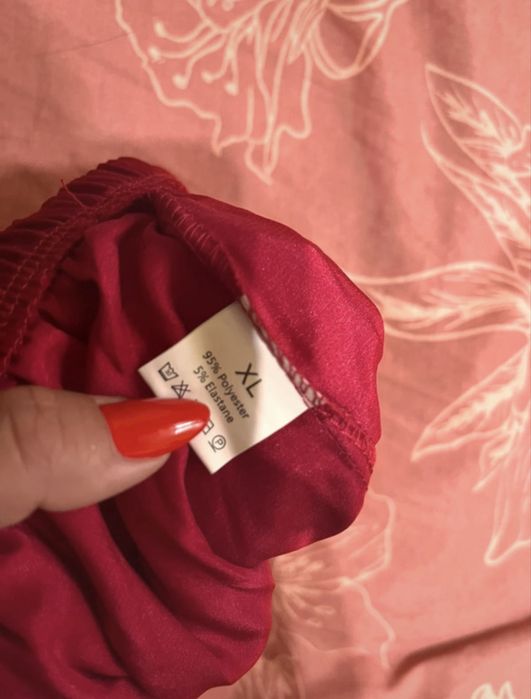 Pijama damă satin bordo