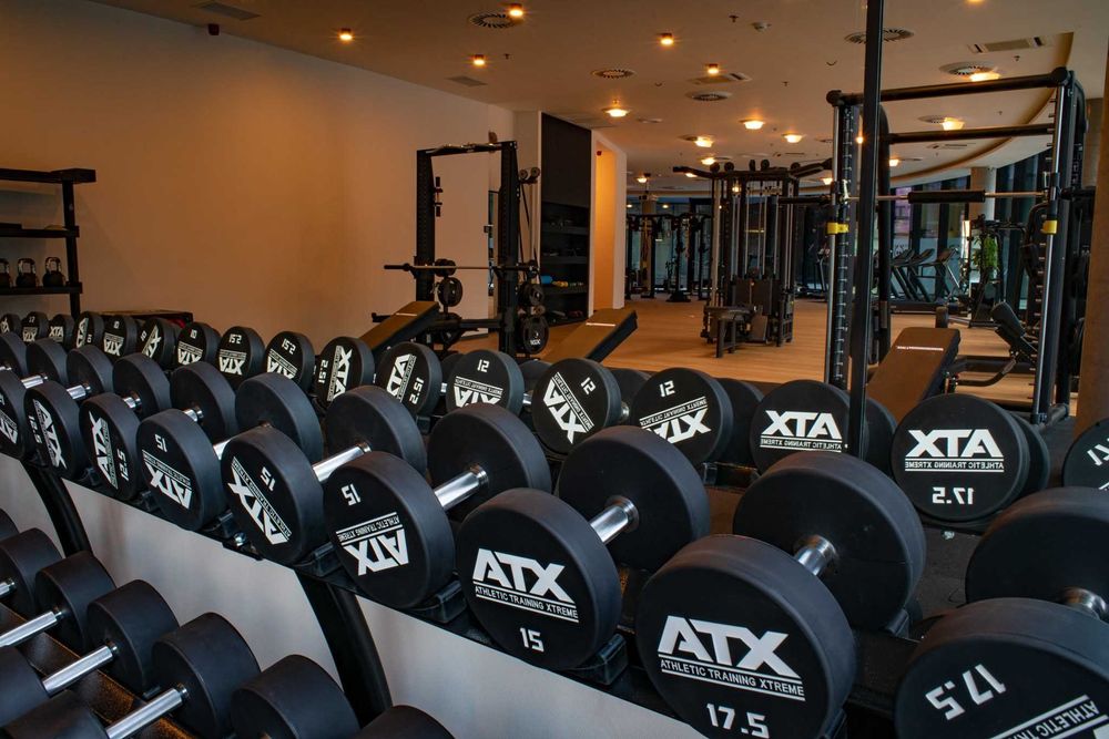 Дъмбели Уретан 2.5 - 30 кг, 12 чифта , Сет Професионални Гири