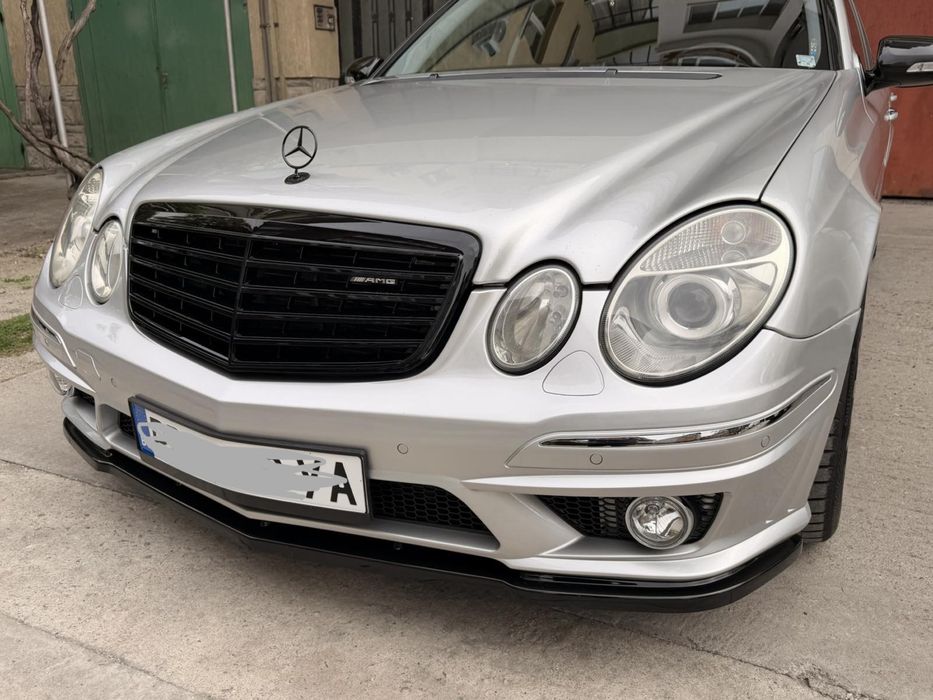 Черна решетка за Mercedes E-Class W211 Facelift (2007-2009) – Gloss Black, черен гланц w211 фейс, амг, amg
