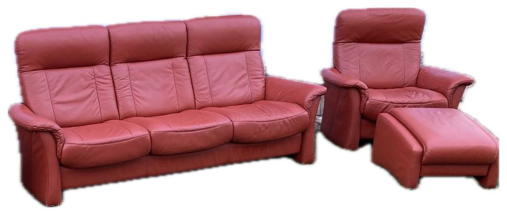 Set Canapele "Theatre" 3+2+1 PIELE NATURALA /Ackerley Rosu