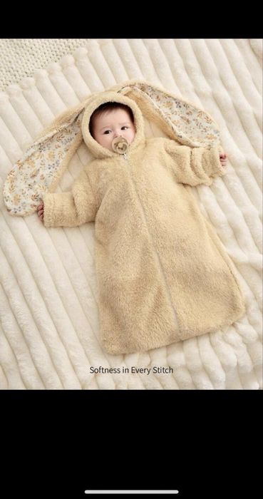 Бебешки спален чувал с заешки уши