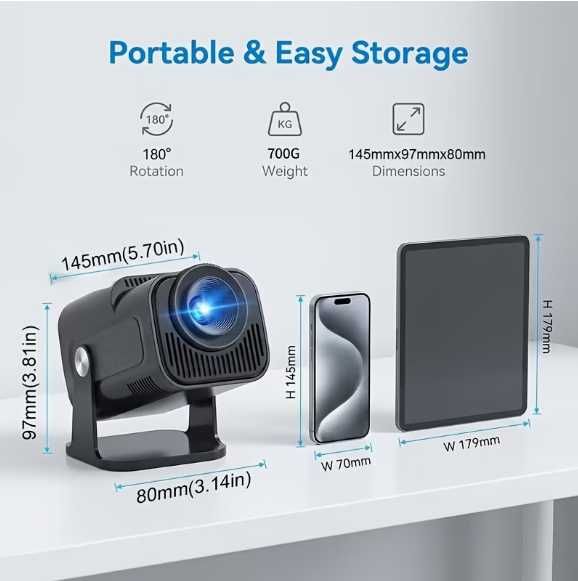 Proiector LED HY320 - Android TV