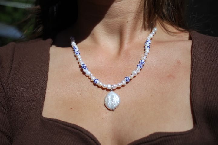 Colier handmade cu perle de cultura