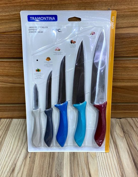 Набор кухонных ножей Tramontina 5 предметов

• Изготовлены из высокока