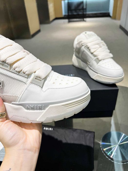 Adidasi Amiri MA-1 Lace-Up Sneakers - White Premium din Piele - NOI